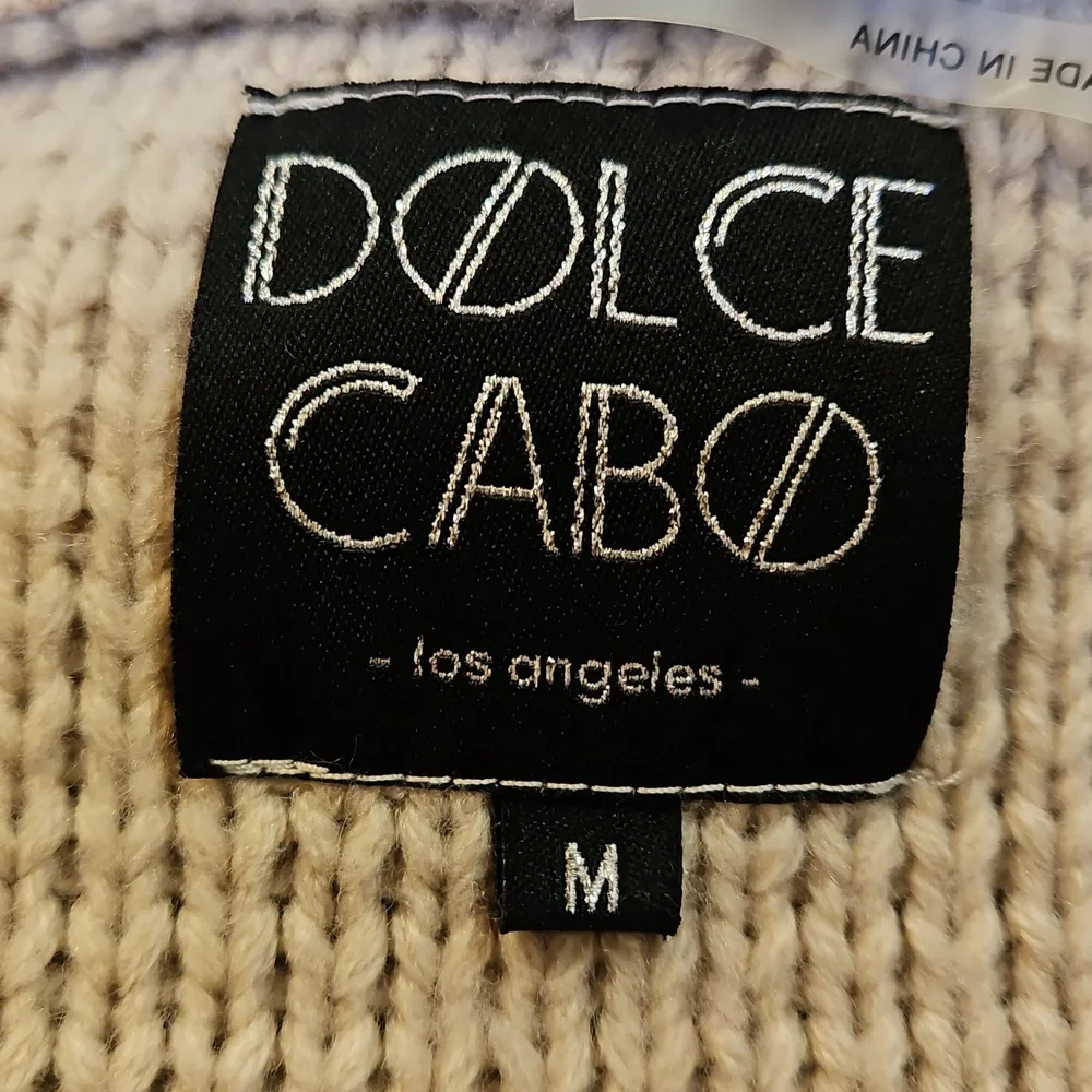 DOLCE CABO Faux Suede & knit Women's Cream Shearling Jacket - M